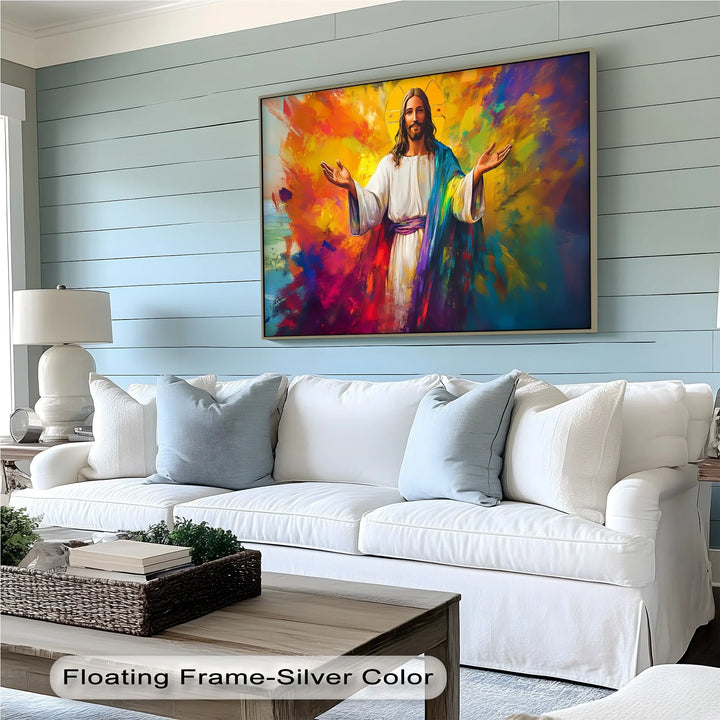 Divine Radiance – Jesus with Outstretched Arms Canvas Art - MyPhotoStation
