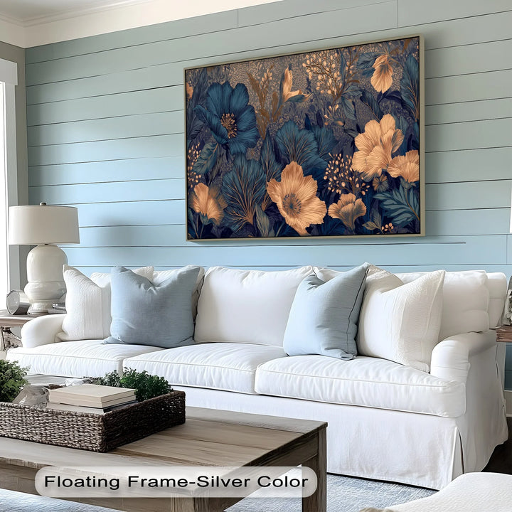 Midnight Garden in Gold and Teal – Canvas Print - MyPhotoStation