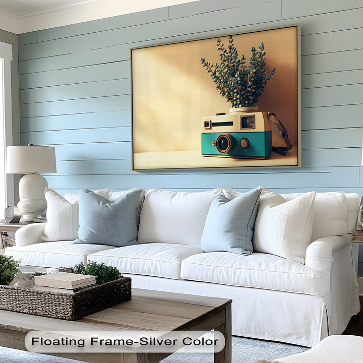 Retro Focus – Vintage Camera Planter Canvas Print