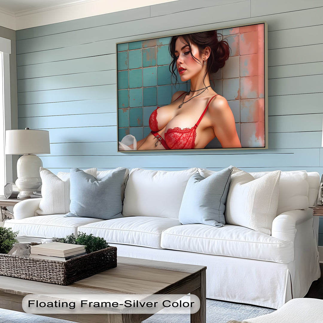 Crimson Temptation – Erotic Lingerie Canvas Wall Art | Artwork Canvas