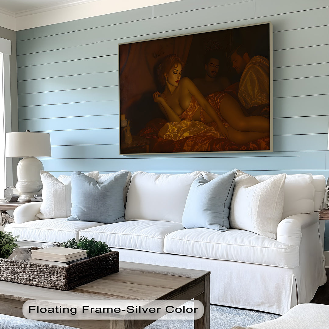 Temptation in Gold – Erotic Canvas Wall Art | Framed Wall Art