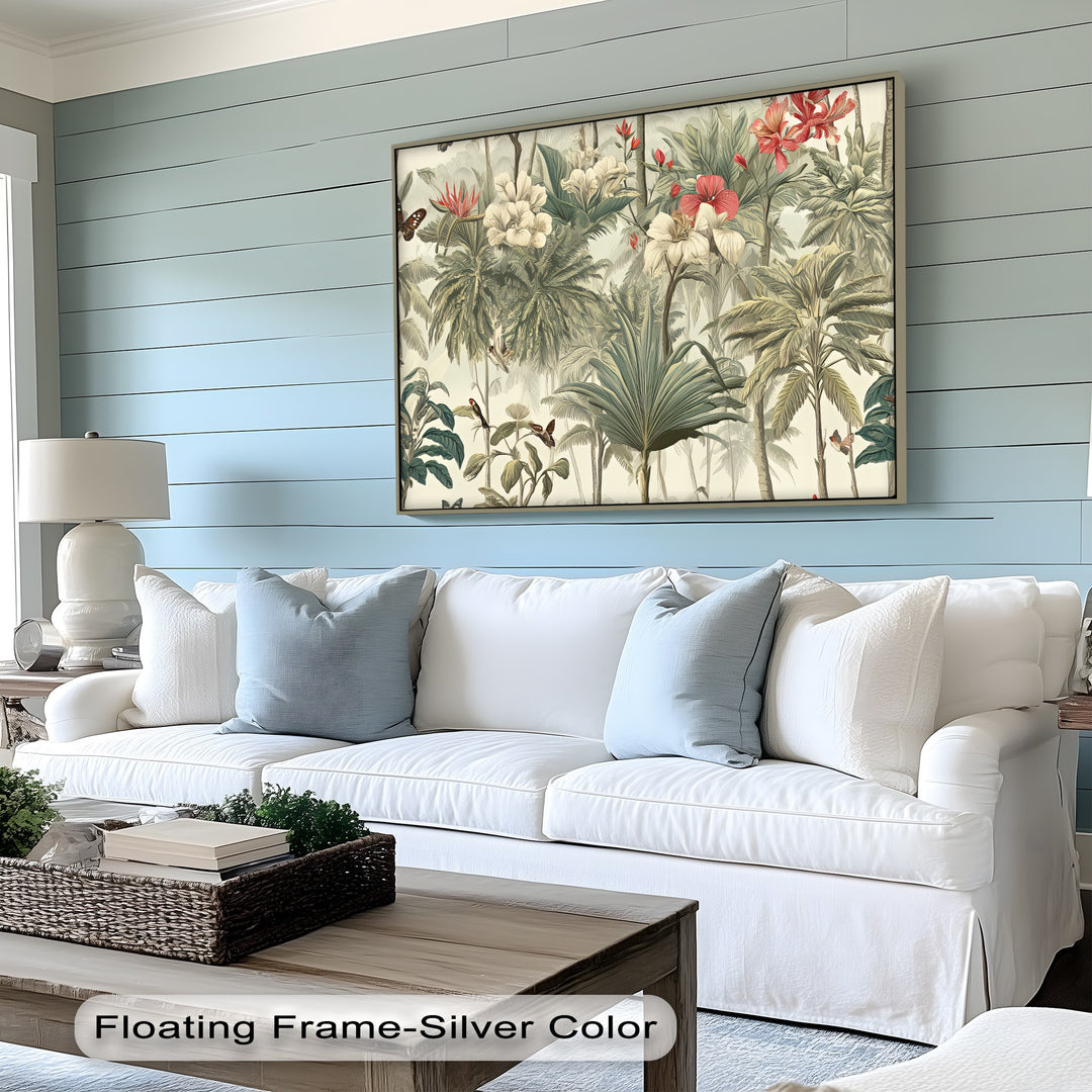 Exotic Palm and Hibiscus - Canvas Wall Art | Artwork Canvas