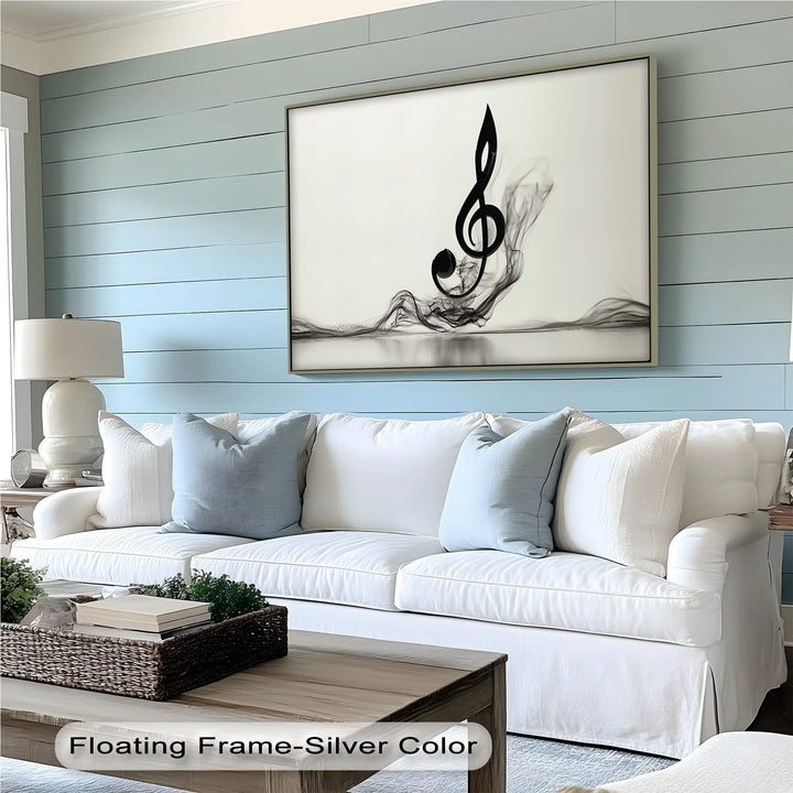 Melodic Smoke Treble Clef – Minimalist Music Canvas Prints - MyPhotoStation