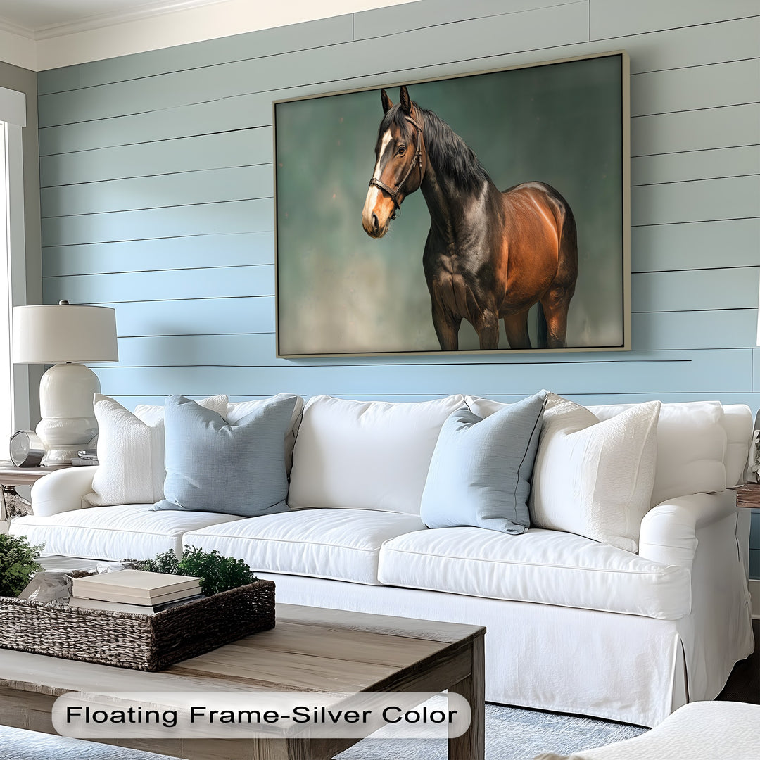 Majestic Brown Stallion – Realistic Horse Canvas Print