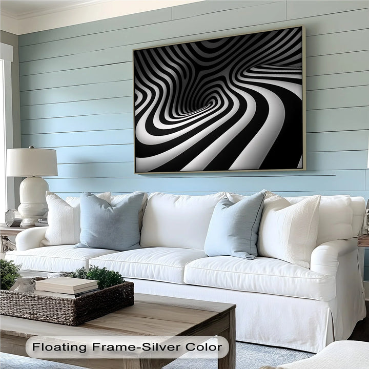 Twisted Illusion – Abstract Black & White Canvas Print - MyPhotoStation