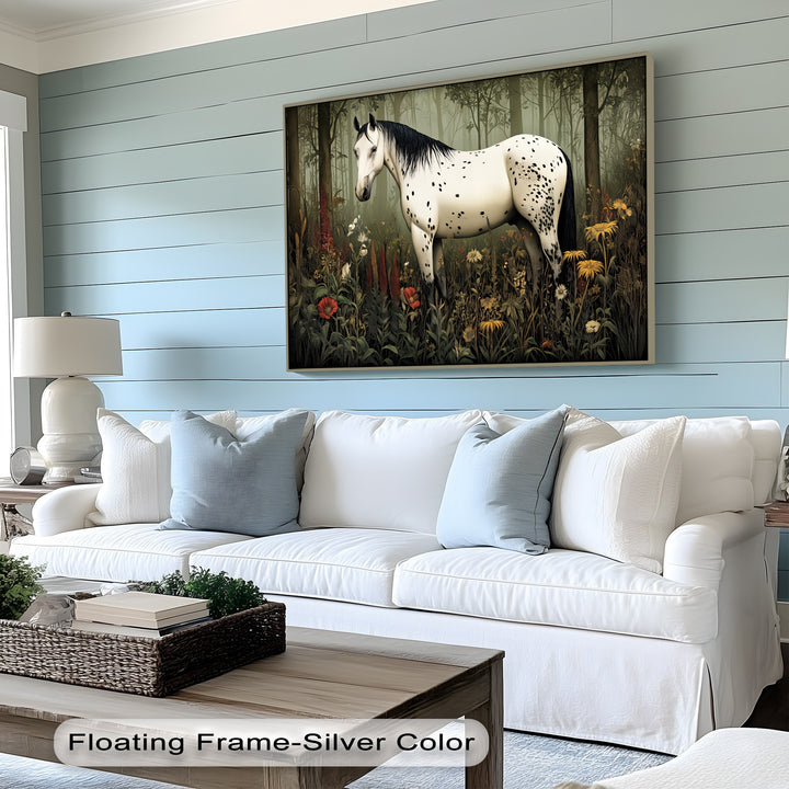 Spotted Serenity – Appaloosa Horse in Wildflower Forest Canvas Print