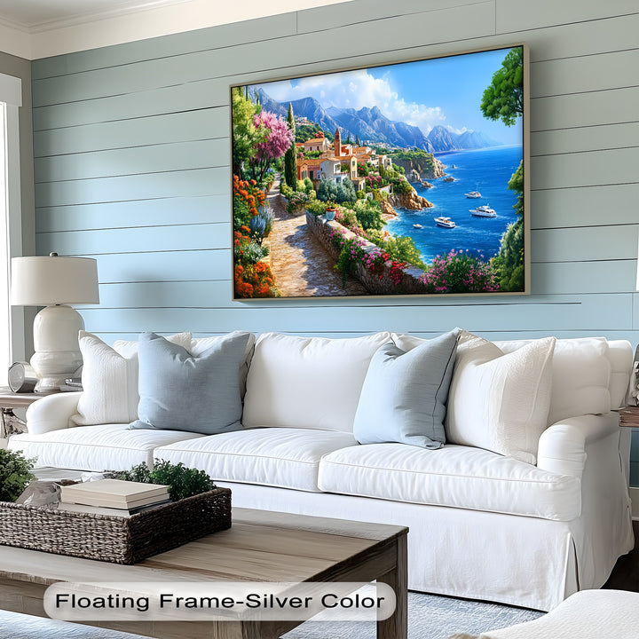 Mediterranean Pathway – Coastal Village Canvas Wall Art