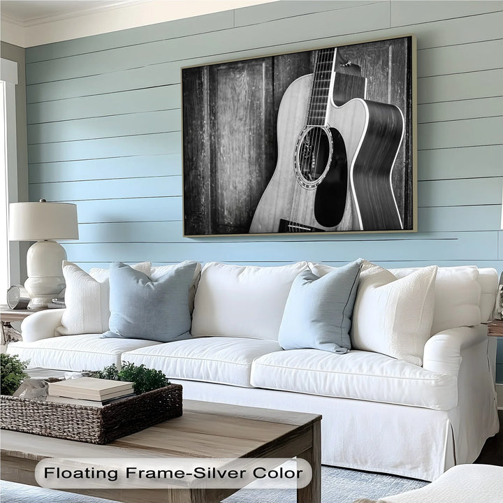 Acoustic Soul – Monochrome Guitar Music Canvas Print - MyPhotoStation