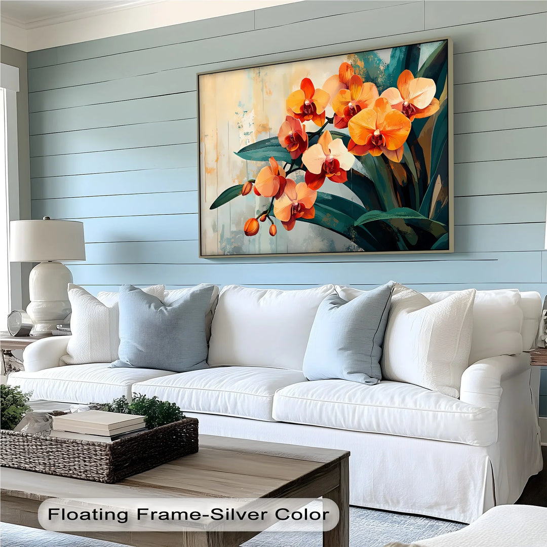 Radiant Orchids – Bold Orange and Red Floral Canvas Wall Art - MyPhotoStation