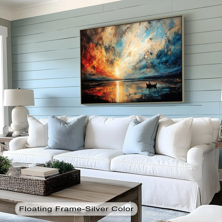 Dramatic Sunset Boat - Canvas Print - MyPhotoStation