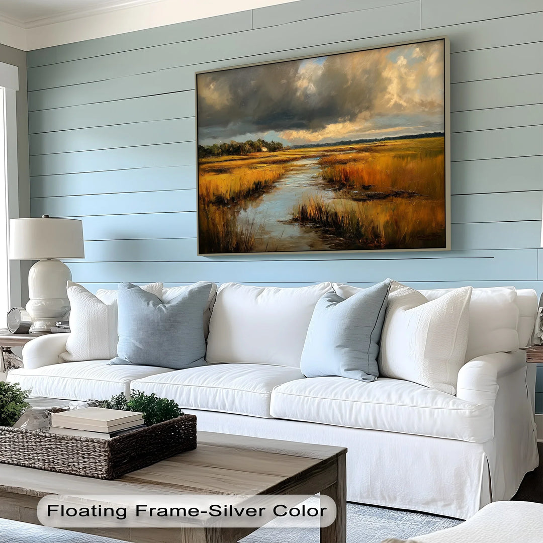 Golden Marshlands – Dramatic Sunset Landscape Canvas Print - MyPhotoStation