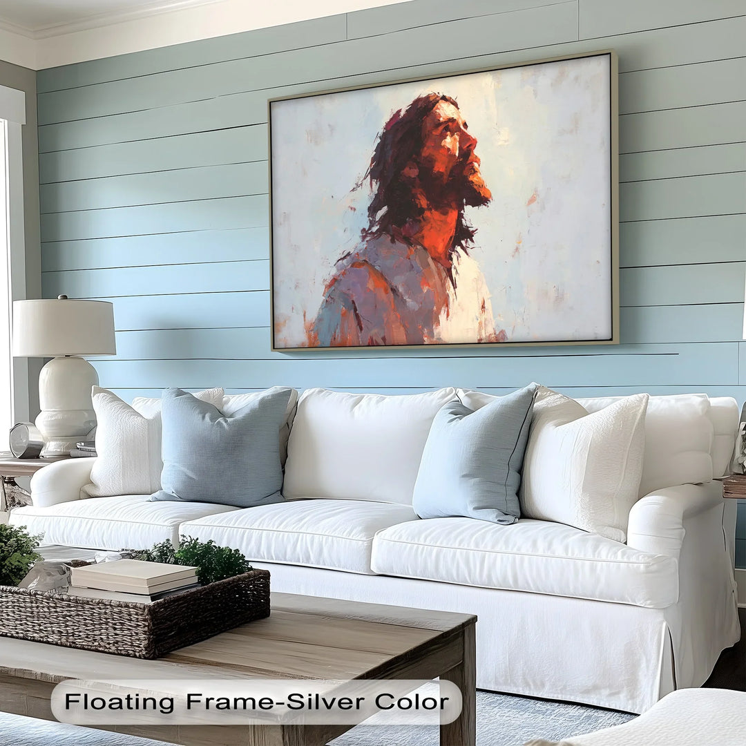 Emotional Christian artwork capturing divine reflection – canvas picture
