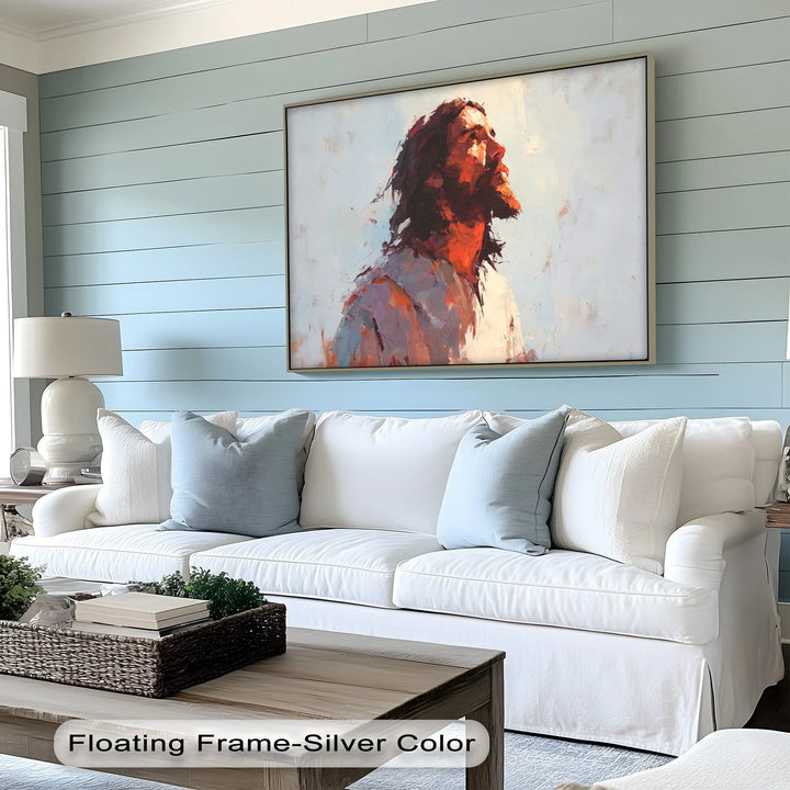 Emotional Christian artwork capturing divine reflection – canvas picture
