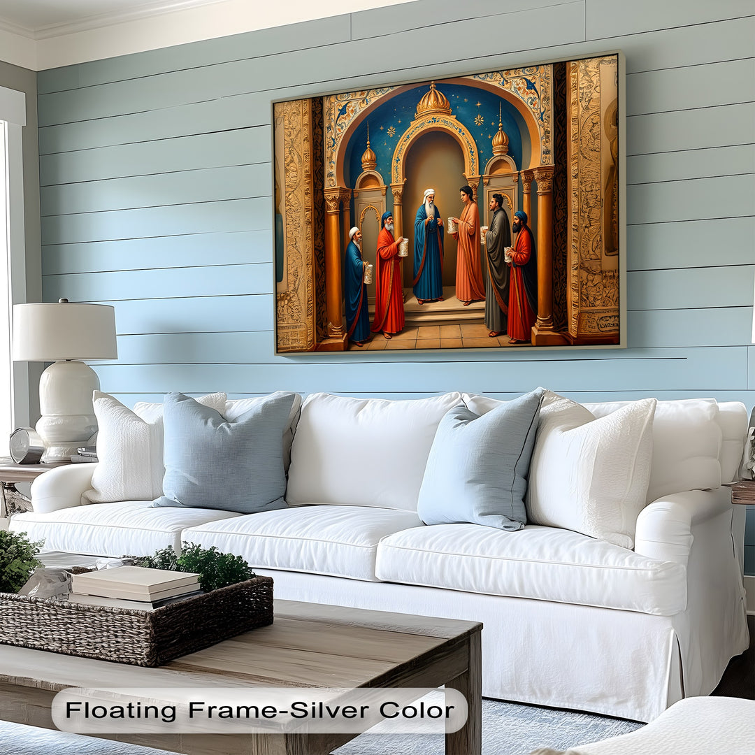 Sacred Gathering – Oriental Temple Ceremony Canvas Wall Art | Biggest Canvas