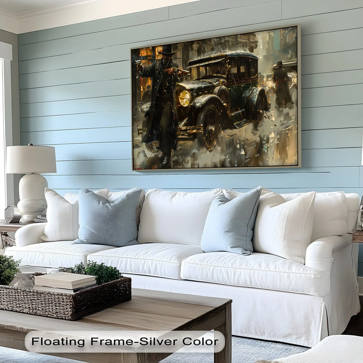 1920s Gangster Shootout Scene – Car Canvas Print - MyPhotoStation