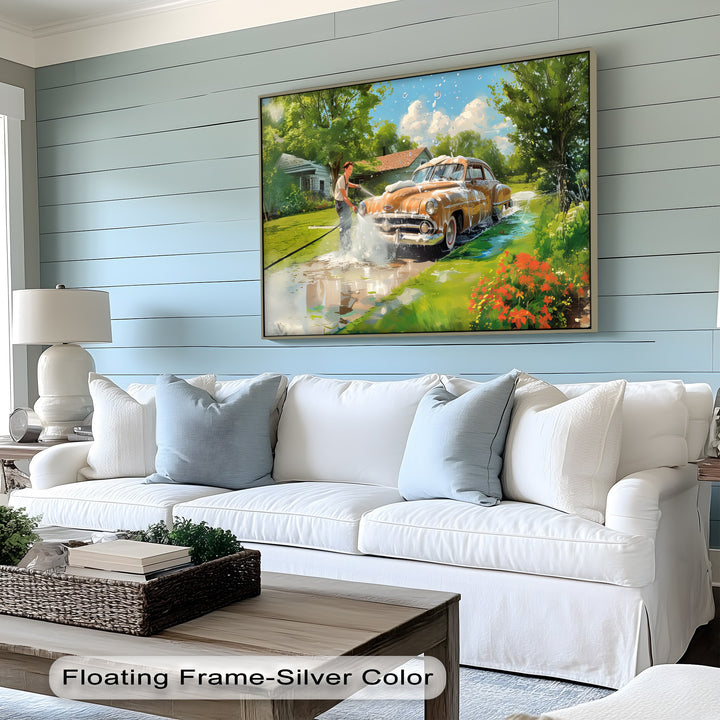 Classic Car Wash Nostalgia – Car Canvas Print