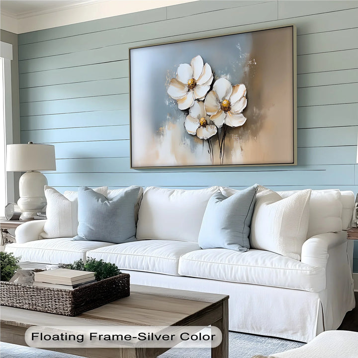 Golden Bloom Trio – Textured Floral Canvas Wall Art - MyPhotoStation