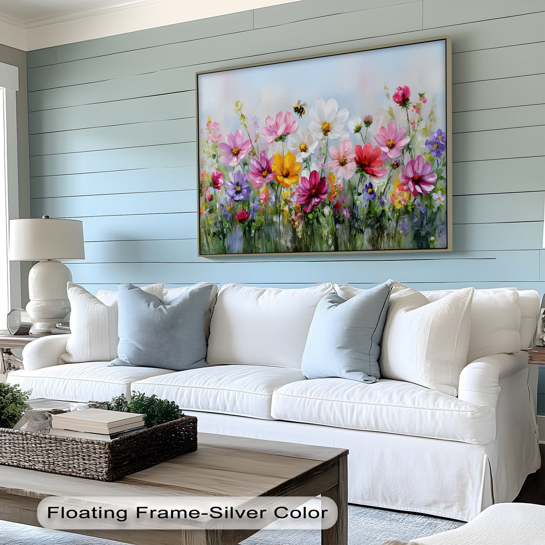 Dancing Blooms – Colorful Wildflower Garden Canvas Print
