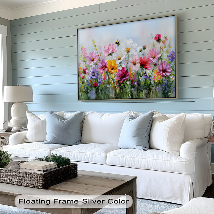 Dancing Blooms – Colorful Wildflower Garden Canvas Print