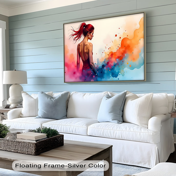 Crimson Flow – Abstract Woman Canvas Wall Art | Nude Art