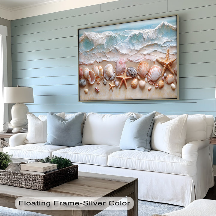 Seashell Shoreline Display – Coastal Canvas Prints