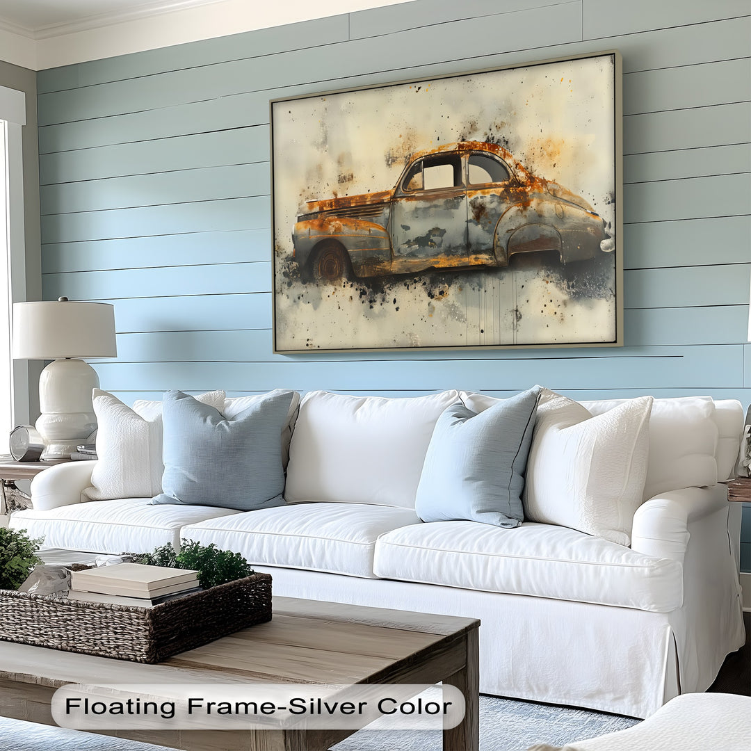 Rust & Revival – Abstract Vintage Car – Car Canvas Print - MyPhotoStation