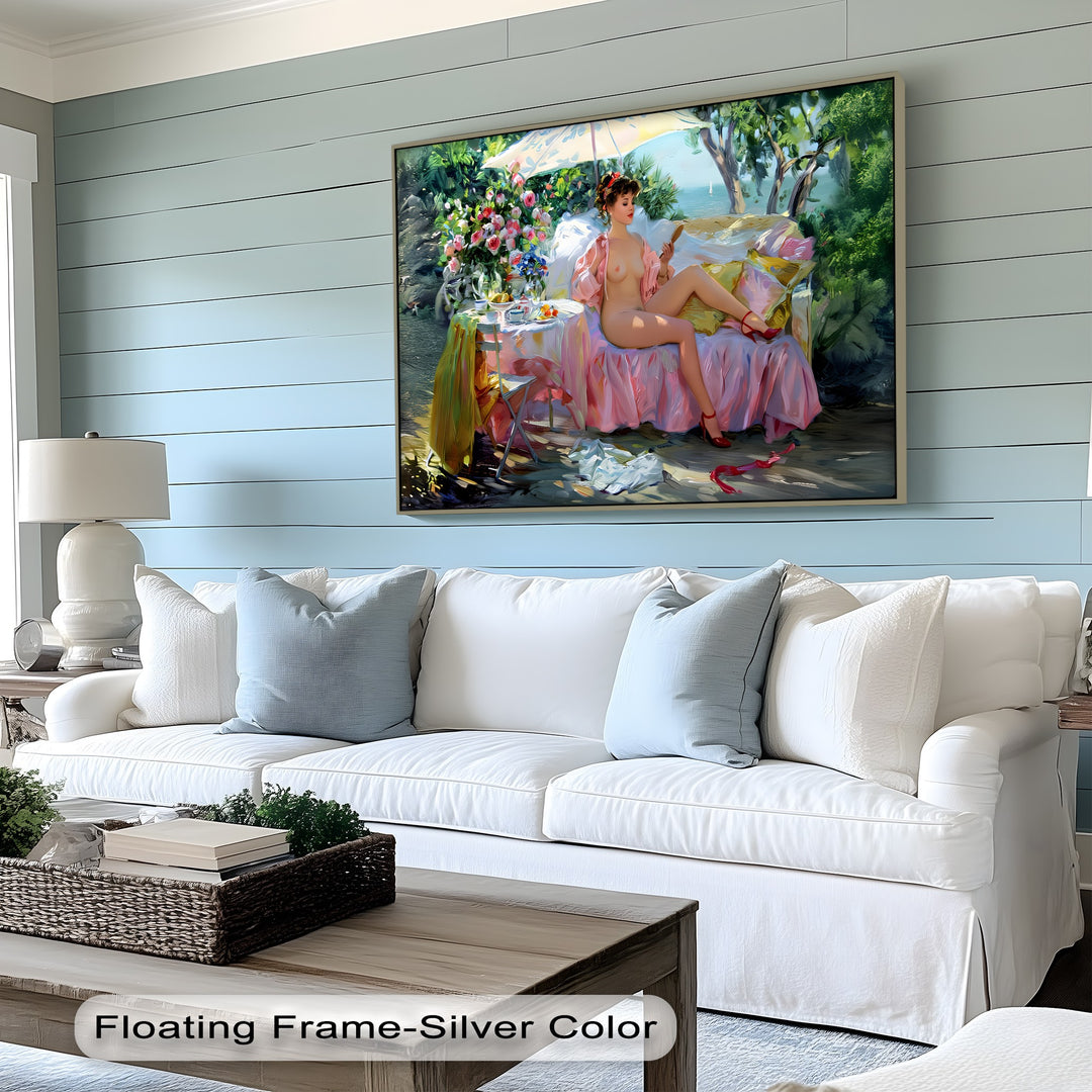 Garden Reverie – Romantic Nude Flower Canvas Wall Art | Artwork Canvas