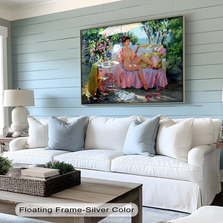 Garden Reverie – Romantic Nude Flower Canvas Wall Art | Artwork Canvas
