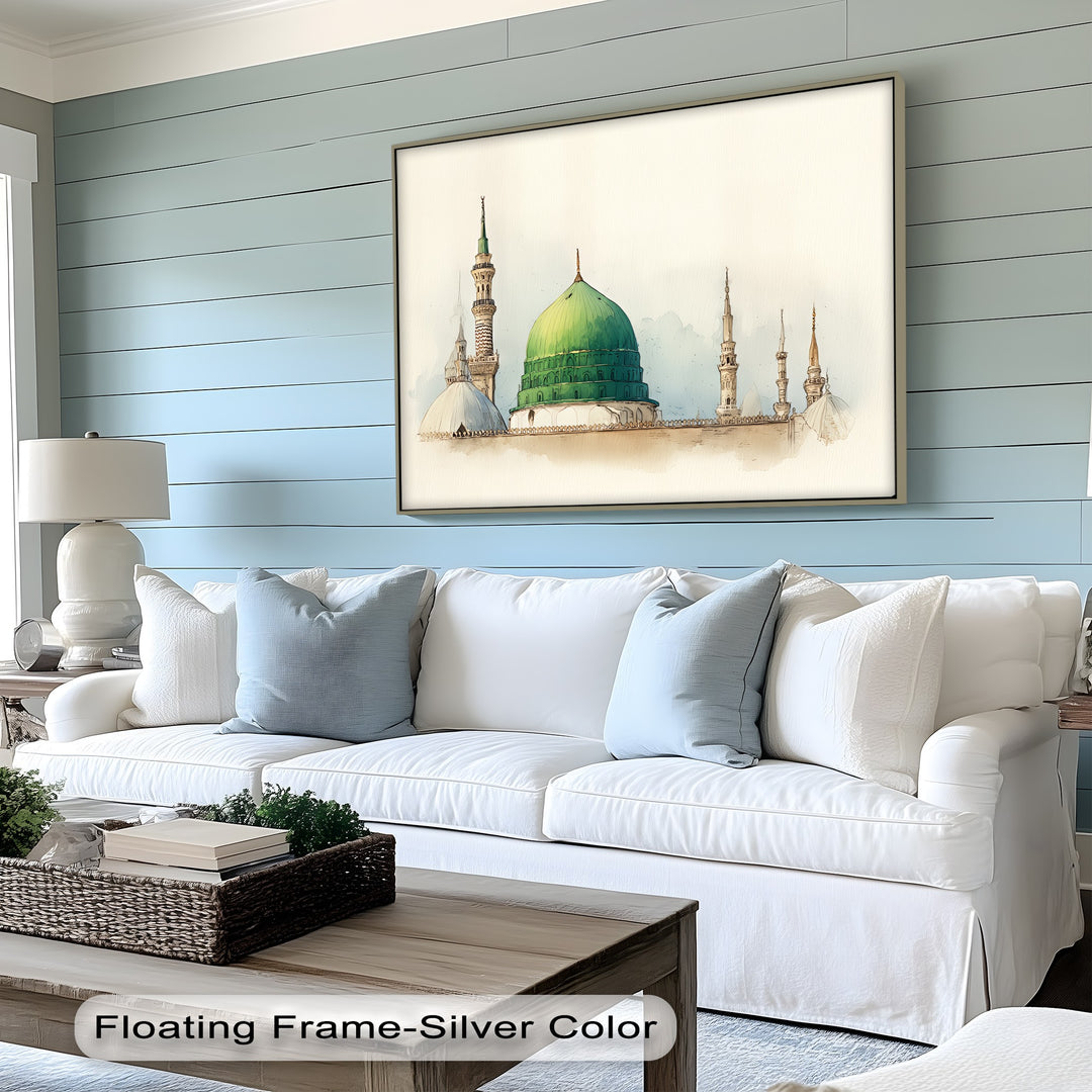 Sacred Serenity – Green Dome of Al-Masjid an-Nabawi Canvas Print