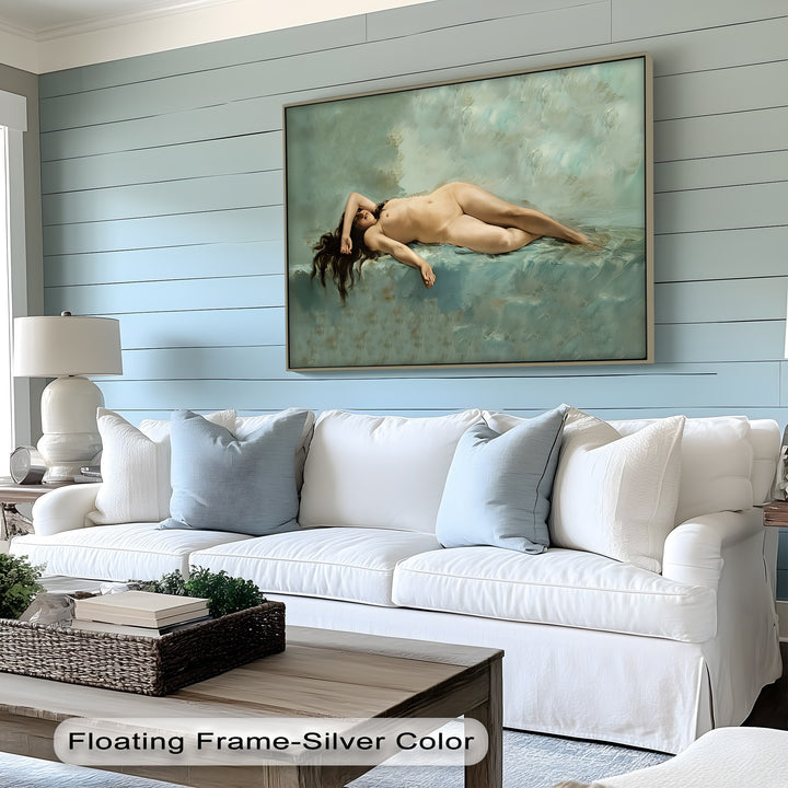 Celestial Nude – Serene Reclining Female Canvas Wall Art | Nude Art