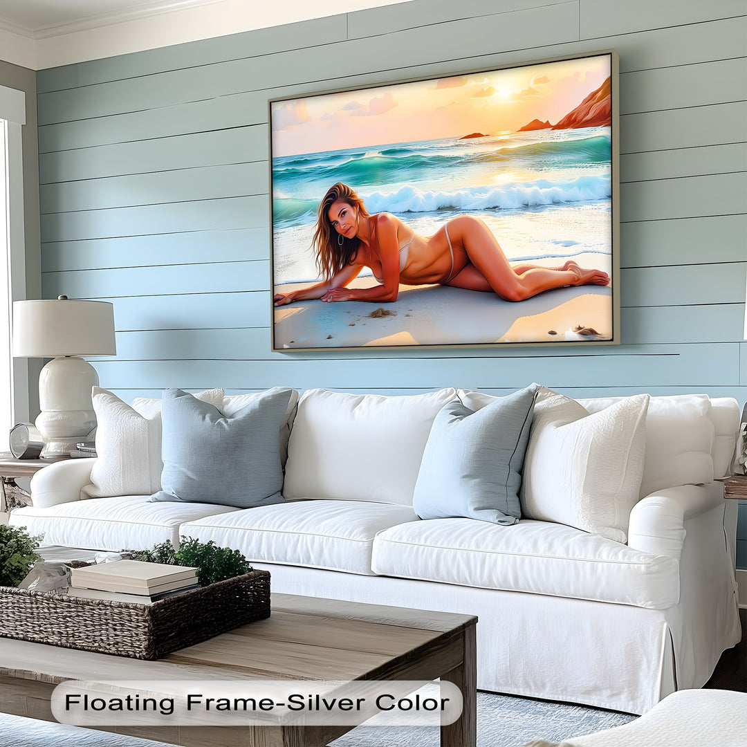 Sensual Bikini Beach Scene - Erotic Canvas Wall Art | Sexy Art