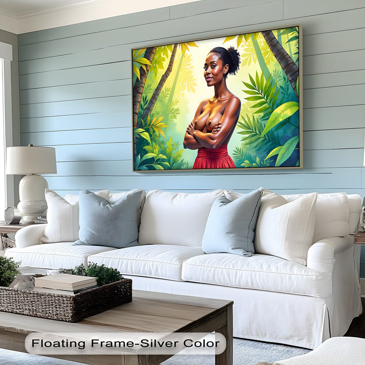 Confident Jungle Nude – Erotic Canvas Wall Art | Large Canvas Art
