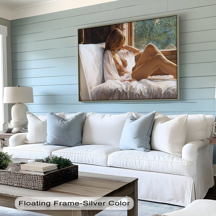 Morning Temptation – Framed Sensual Bedroom Canvas Wall Art | Sexy Art