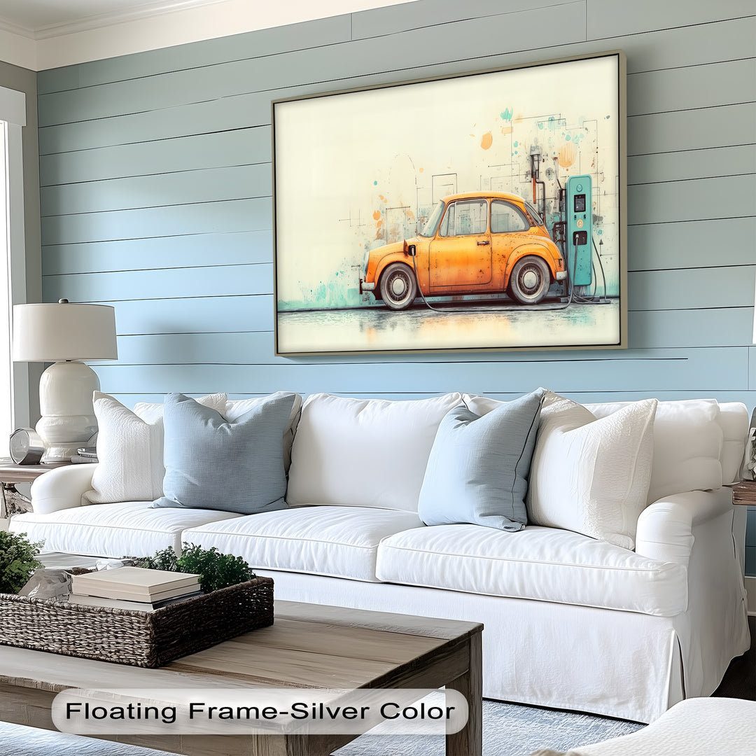 Electric Nostalgia – Car Canvas Print