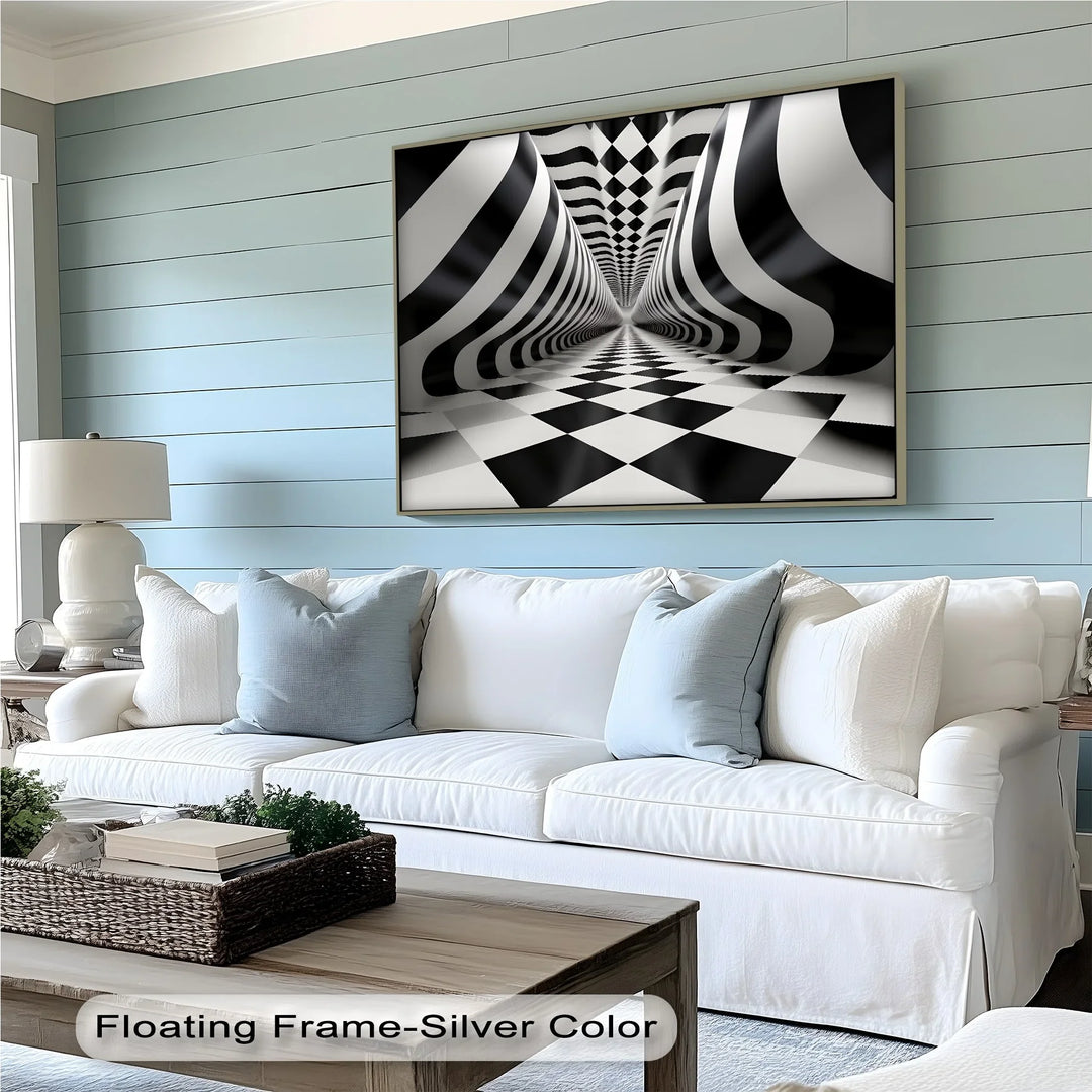 Tunnel of Illusions – Black & White Canvas Print - MyPhotoStation