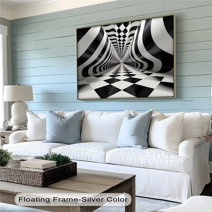 Tunnel of Illusions – Black & White Canvas Print - MyPhotoStation