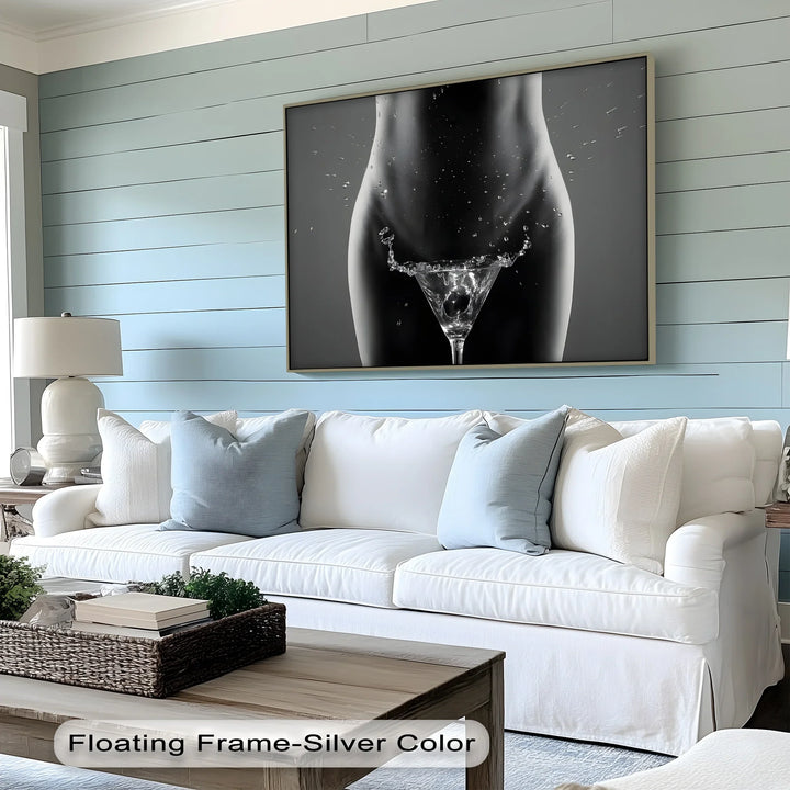 Liquid Temptation – Abstract Female Form with Splash Art Canvas Print - MyPhotoStation