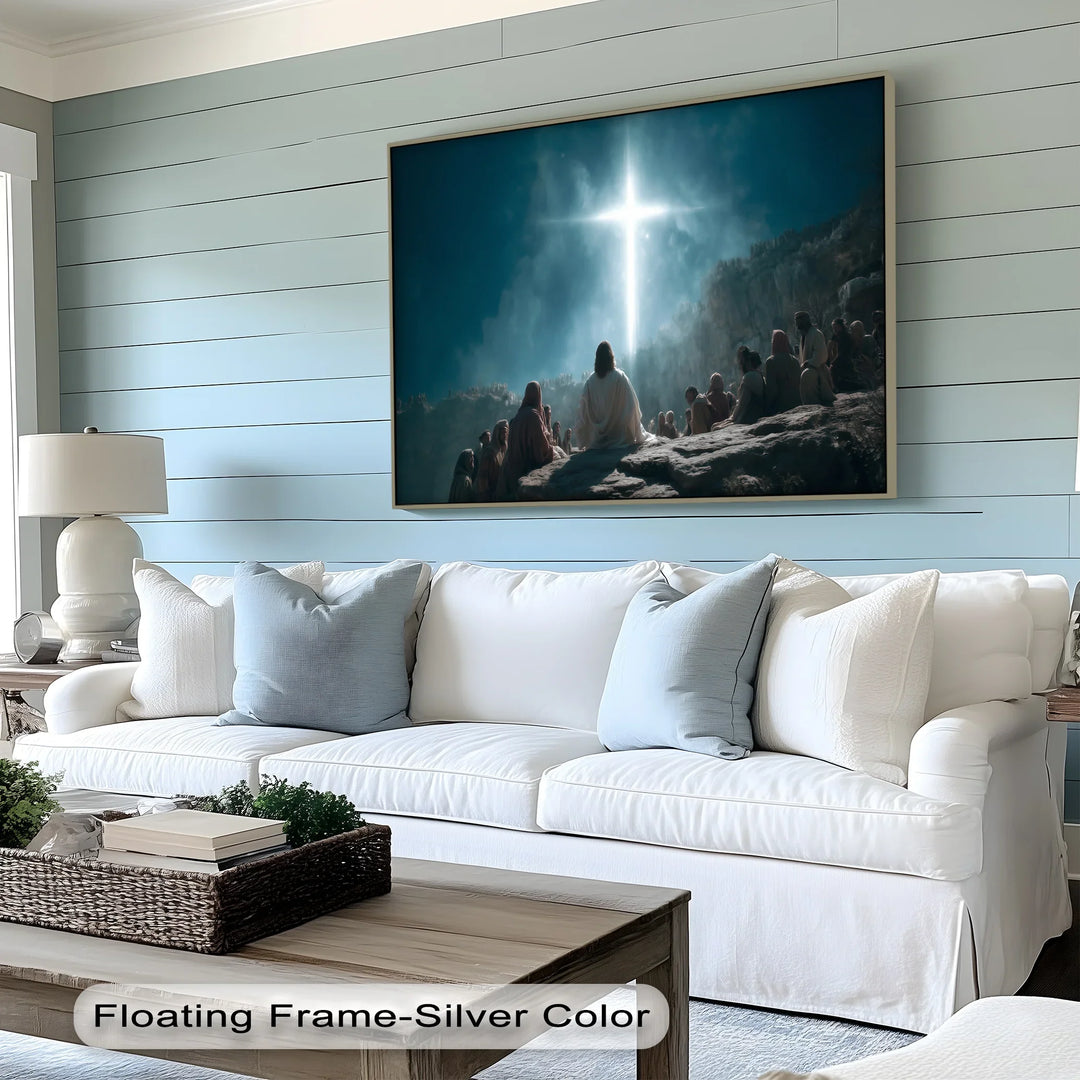 Divine Sermon Under the Cross – Inspirational Jesus Canvas Print - MyPhotoStation