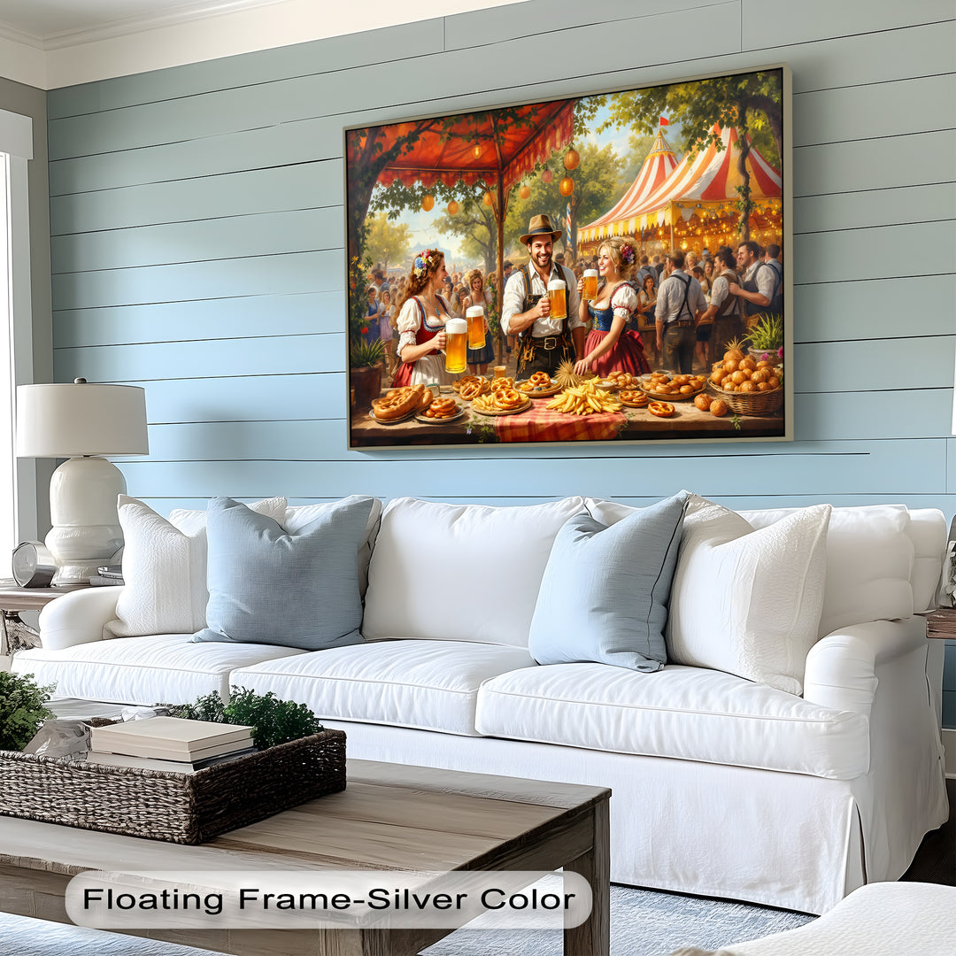 Bavarian Oktoberfest Beer Garden – German Festival Canvas Wall Art | Canvas Art