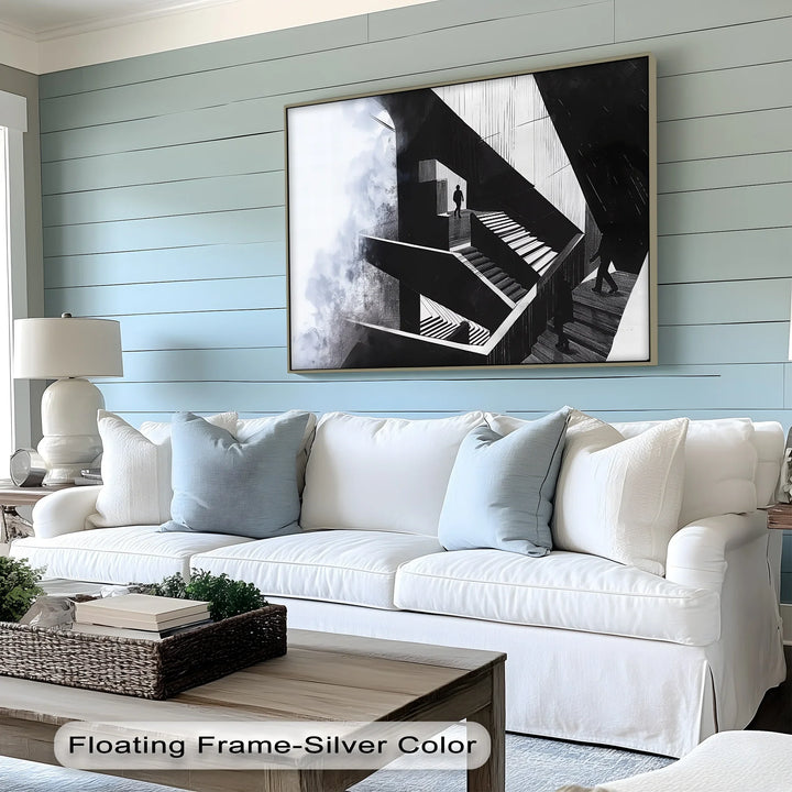Labyrinth of Silence – Abstract Staircase Canvas Wall Art - MyPhotoStation
