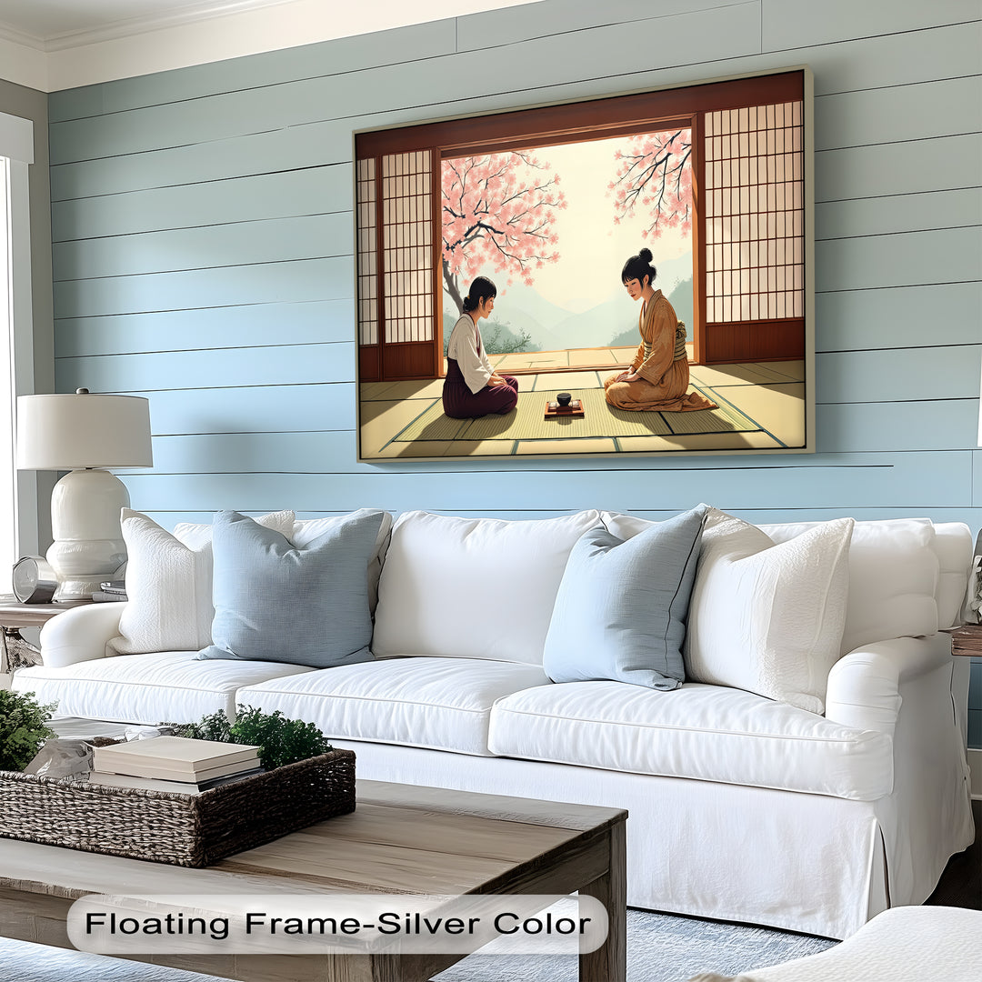 Japanese Tea Ceremony – Sakura Blossom Canvas Wall Art | Canvas Prints