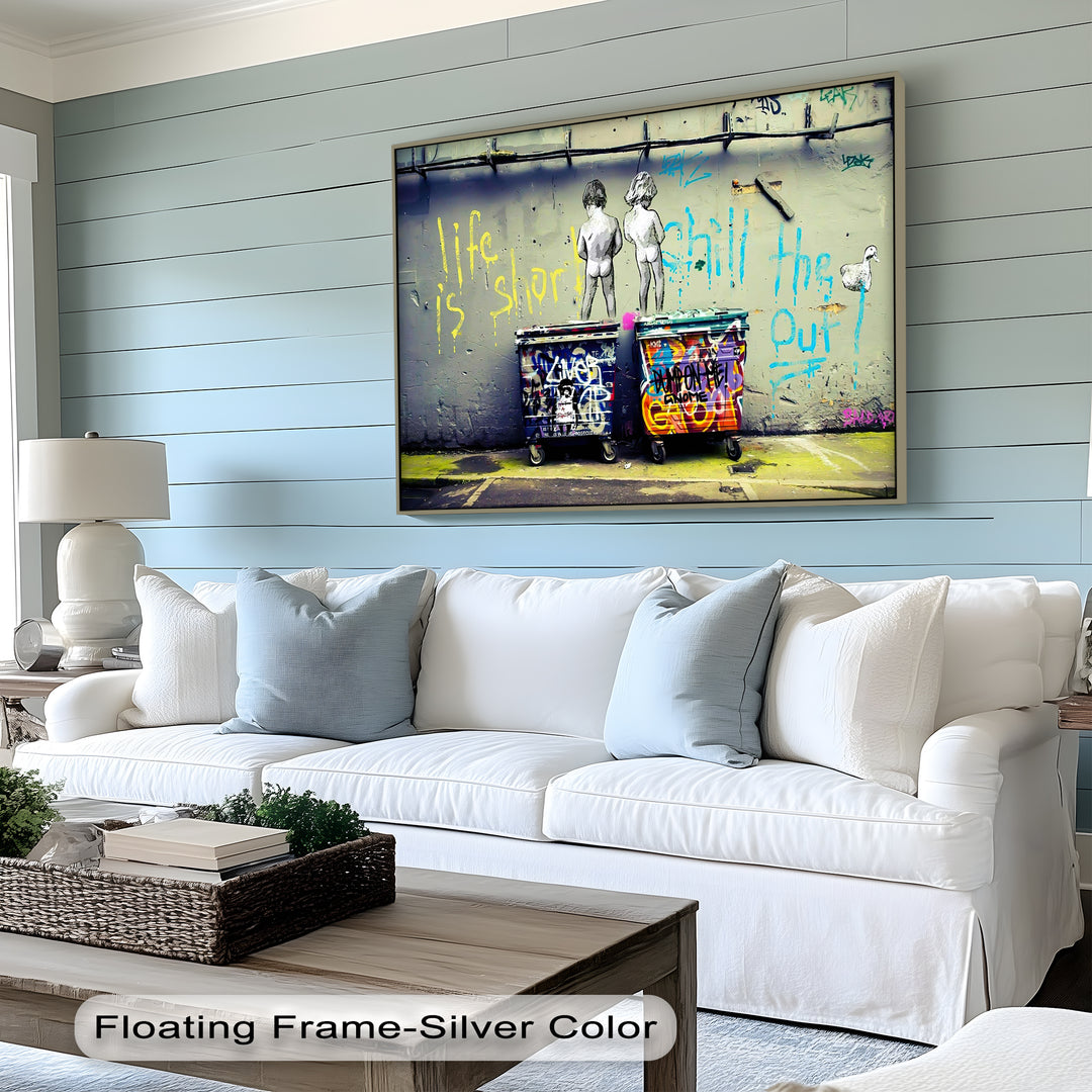 Amalfi Citrus Escape – Stampa su tela con aranceto mediterraneo