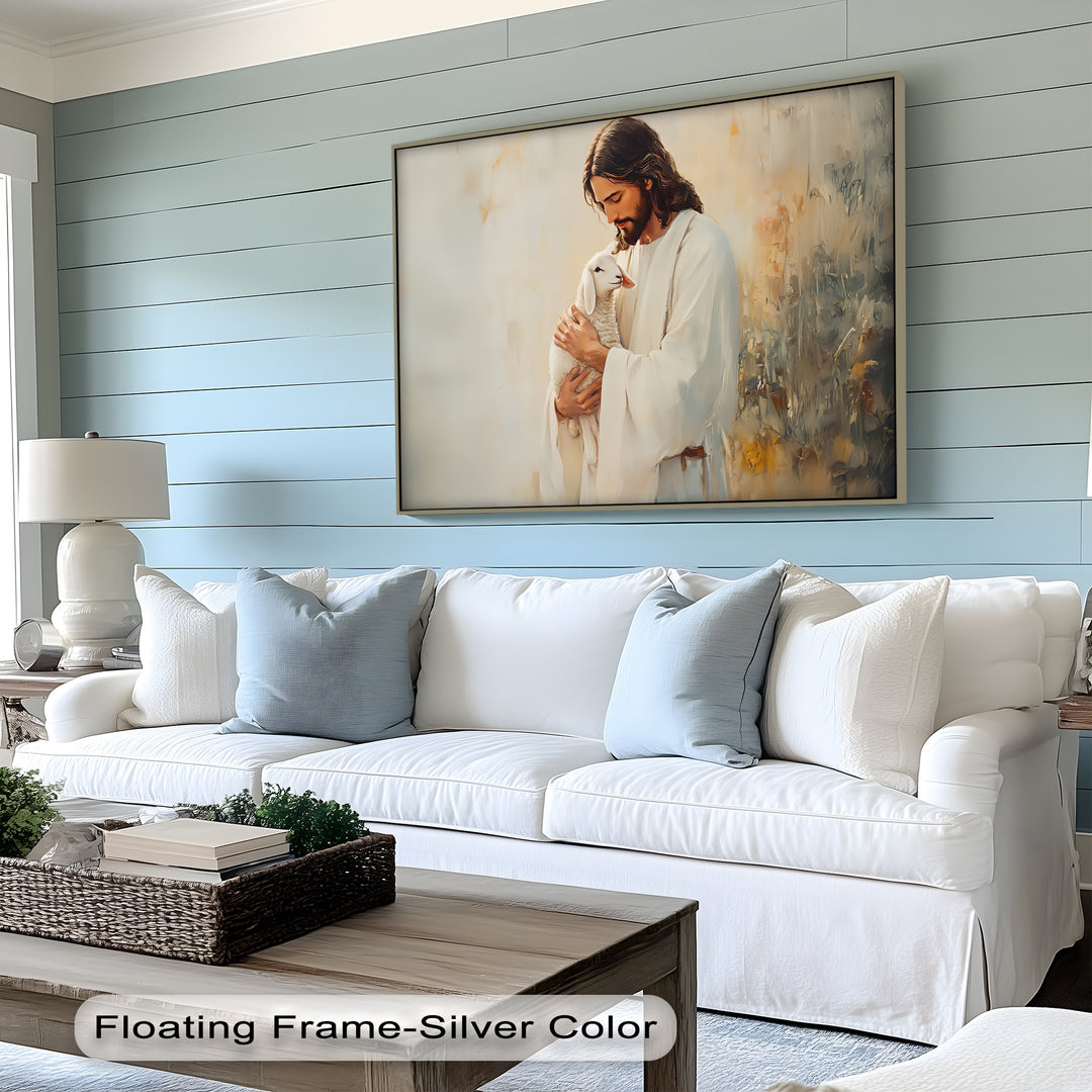 The Good Shepherd – Jesus Holding Lamb Canvas Print