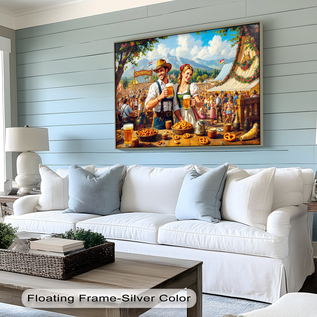 Oktoberfest Celebration – Bavarian Beer Festival Canvas Wall Art | Large Canvas