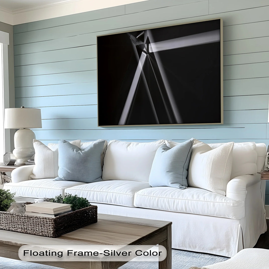 Prismatic Axis – Geometric Light Beam Canvas Wall Art - MyPhotoStation