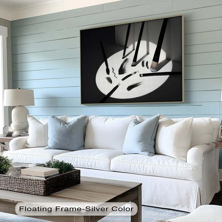 Monochrome Expression – Abstract Brush Strokes Canvas Art - MyPhotoStation