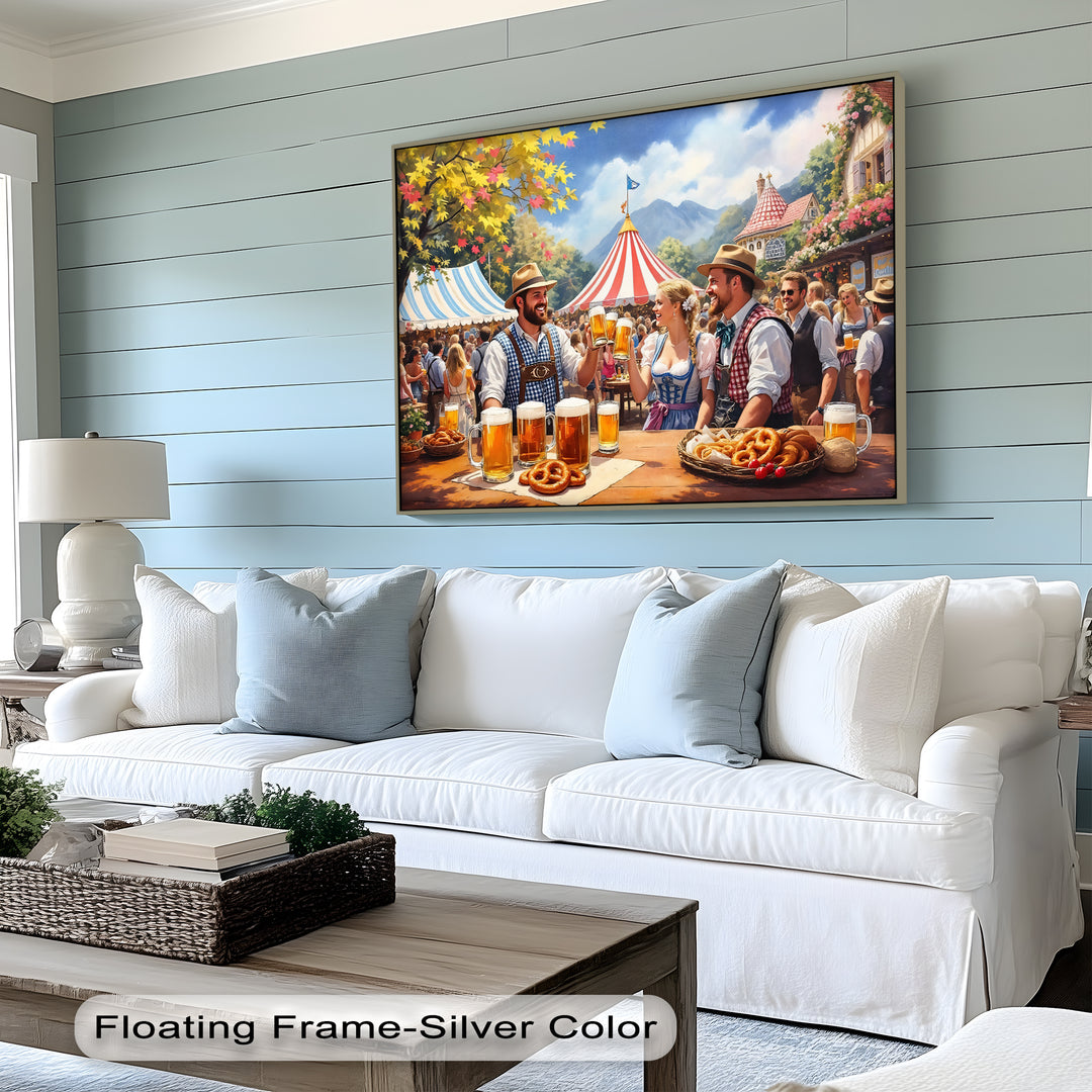 Oktoberfest Celebration – Beer Garden Festival Canvas Wall Art | Canvas Artwork