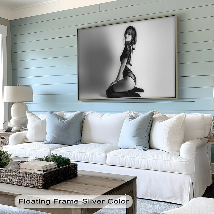 Monochrome Allure – Black Lace Sensuality in Fine Art Canvas Print - MyPhotoStation