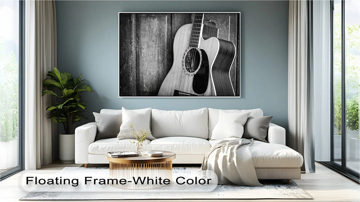 Acoustic Soul – Monochrome Guitar Music Canvas Print - MyPhotoStation