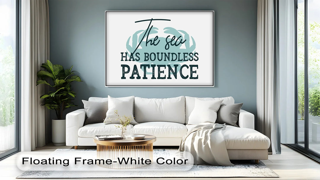 Boundless Patience – Inspirational Ocean Quote Canvas Print - MyPhotoStation